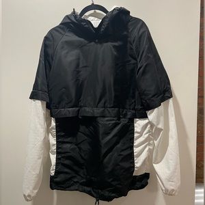 Matiere black and white quarter-zip with kangaroo pocket